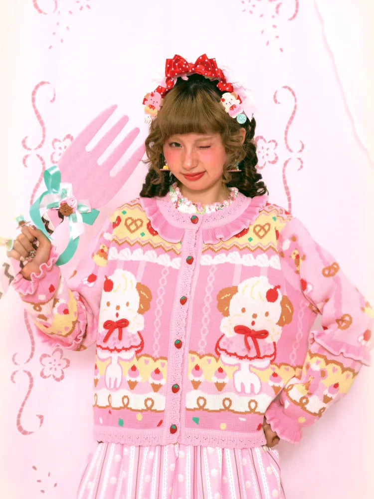 Sweet Pink Knit Cardigan Jacket【s0000014164】