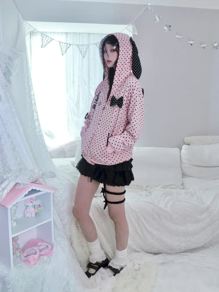 Lightweight Fleece Hoodie with Bunny Ears【s0000013970】