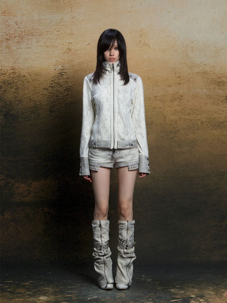 낮은 허리 반바지 2 개 레깅스 [S000011805]