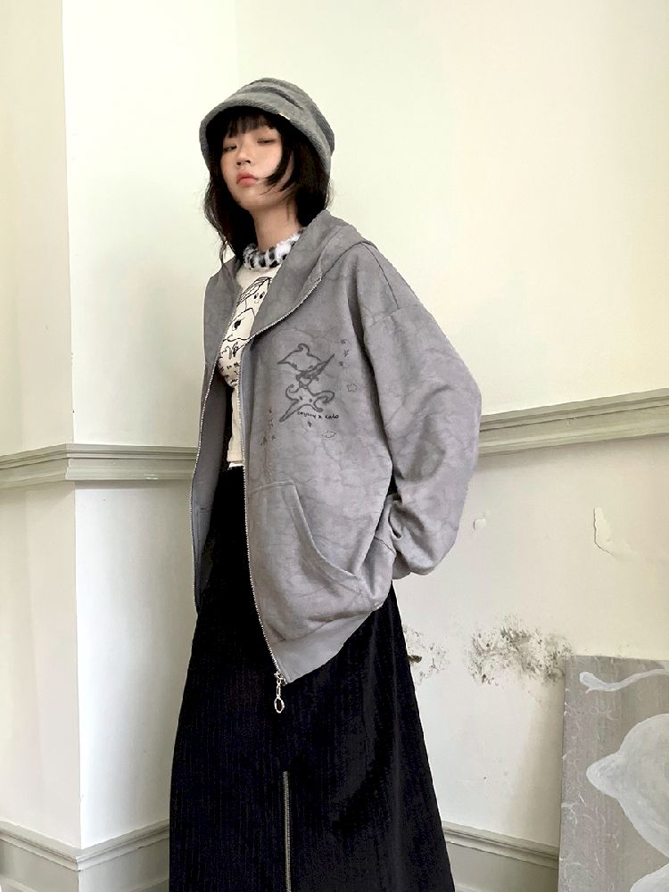 Hooded Sweatshirt Cardigan【s0000011190】