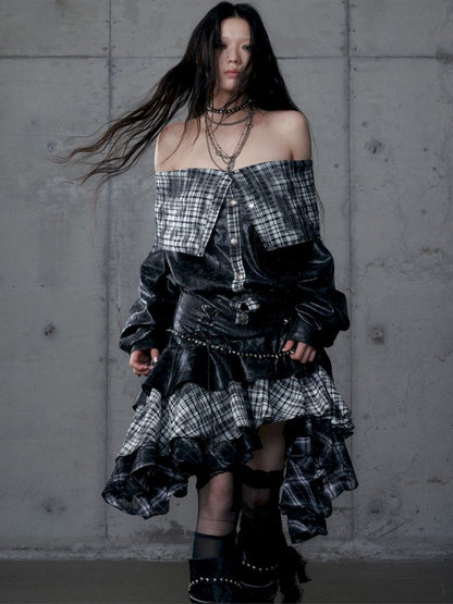 Back leather long sleeve sweater jacket【s0000013477】