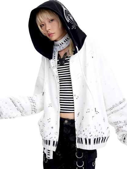 Headphones Embroidered Hoodie Jacket【s0000014098】