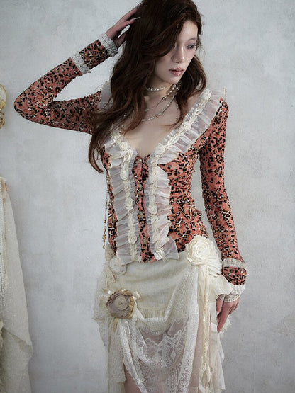 Baroque Leopard Mesh Lace Cardigan【s0000017993】