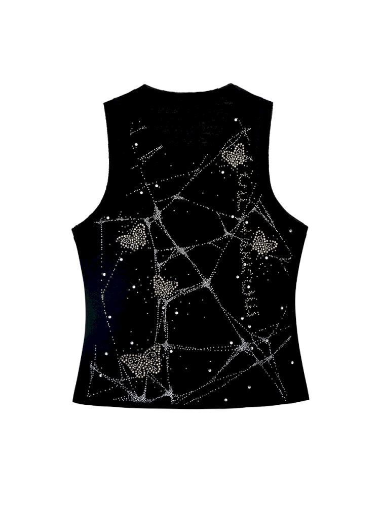 Butterfly Spider Web Iron On Vest【s0000012584】