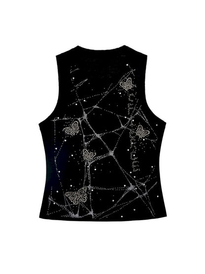 Butterfly Spider Web Iron On Vest【s0000012584】