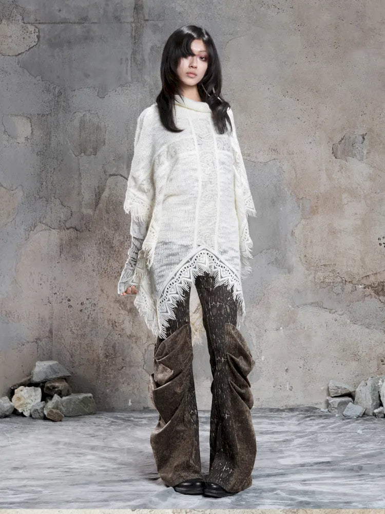 Pleated Accents Stylish Slim-Fit Long Flared Pants【s0000014130】