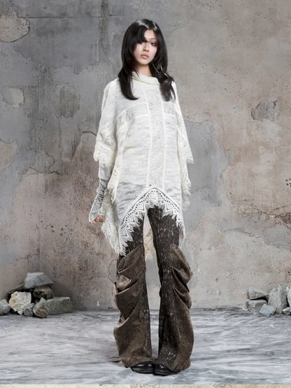 Pleated Accents Stylish Slim-Fit Long Flared Pants【s0000014130】