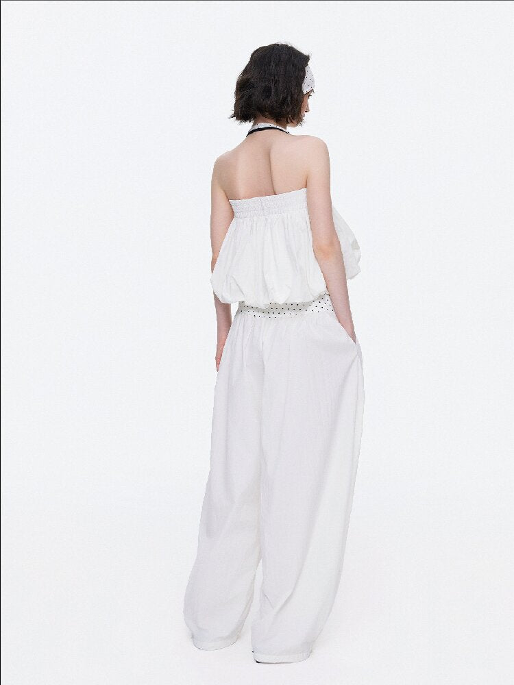 Backless Bandeau Wide Waist Pants【s0000015920】