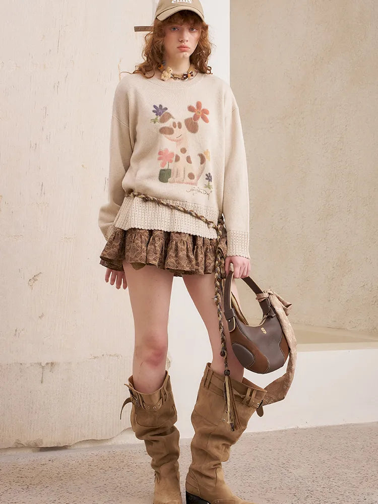 Openwork Oversized Pullover Knit Sweater【s0000014086】