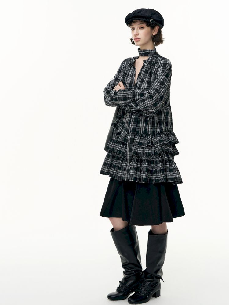 Plaid Ruffle Dress【s0000013739】