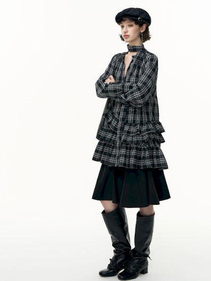 Plaid Ruffle Dress【s0000013739】