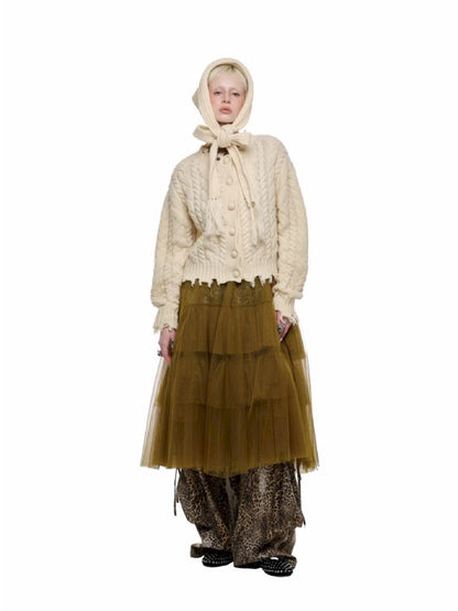 Twisted Flower Knit Cardigan Halter Skirt Set【s0000011570】