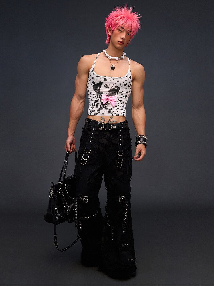 Dalmata Print Camisole Bow Tag【s0000017292】