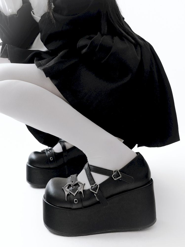 Gothic angel devil thick-soled shoes【s0000012965】
