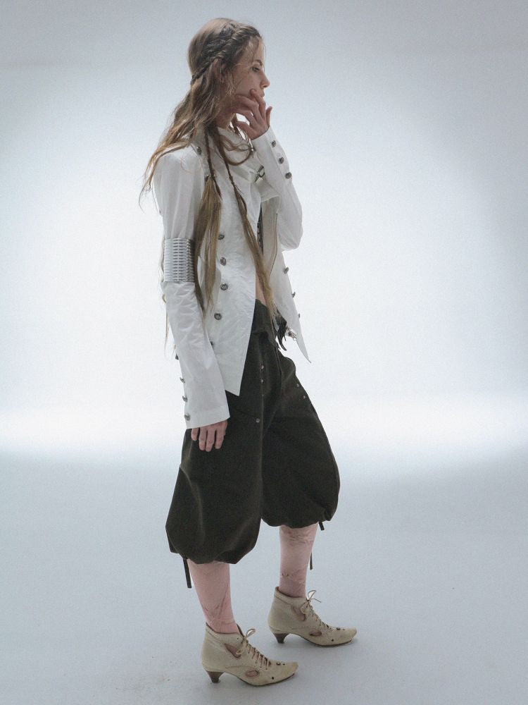 High-Neck Metal Buckle Napoleon Windbreaker【s0000013902】