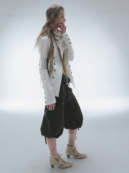 High-Neck Metal Buckle Napoleon Windbreaker【s0000013902】