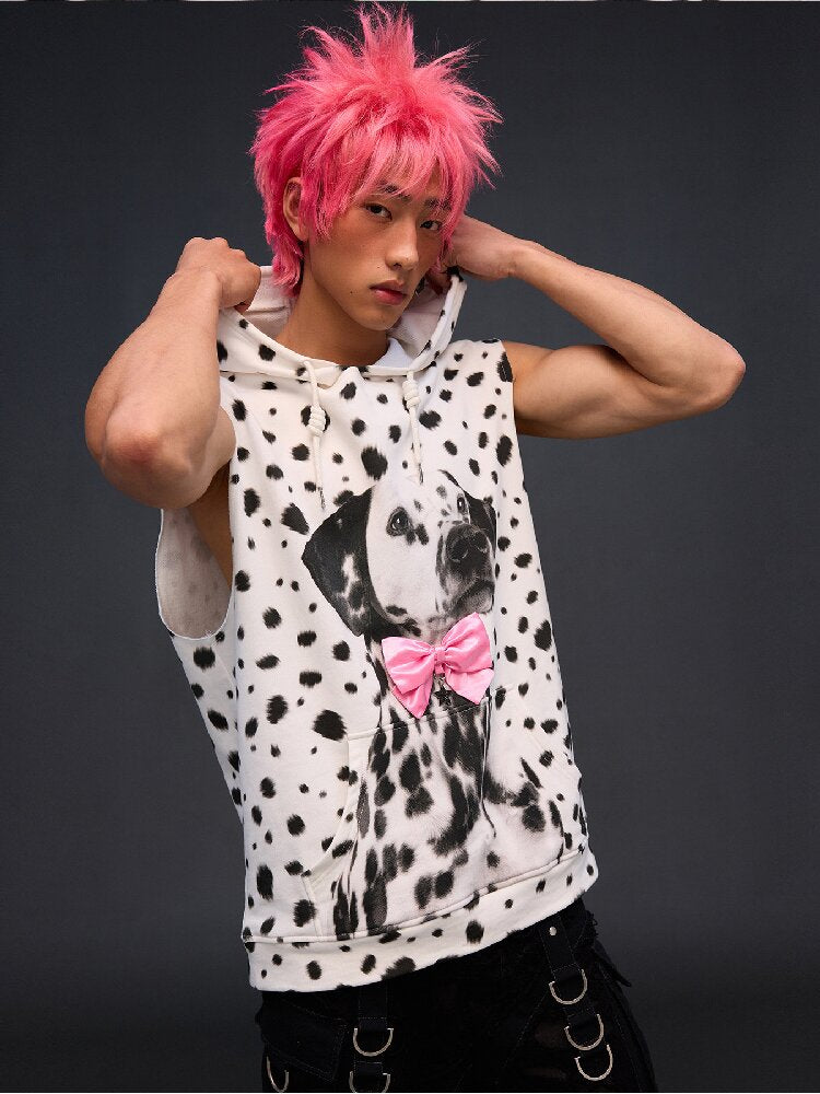 Dalmatian Print Sweatshirt Vest【s0000017293】