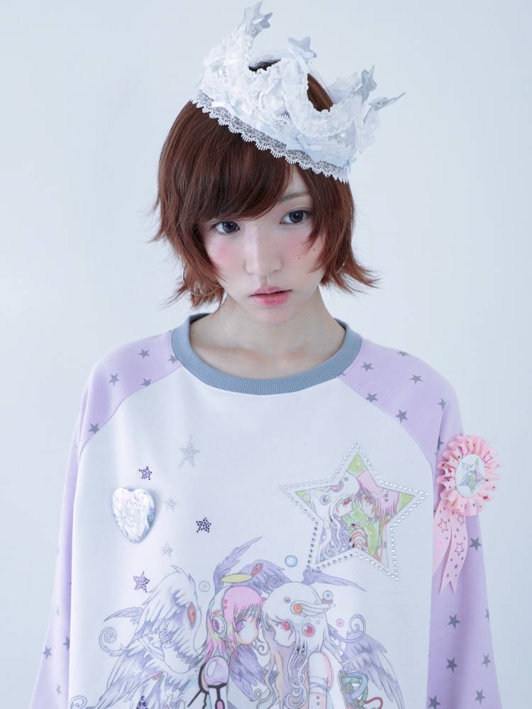 Star Drop-Shoulder Long-Sleeve Sweatshirt【s0000014439】