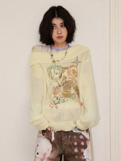 Gummy Bear Graffiti Pullover Sweater【s0000015459】