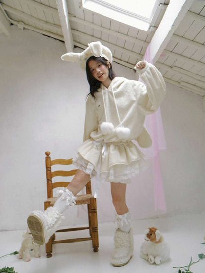 Plush Angel Ears Low Waist Dress【s0000014941】