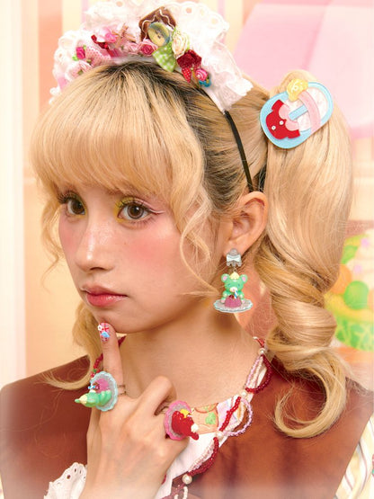 Pudding Bear Resin Colorful Earrings【s0000013353】