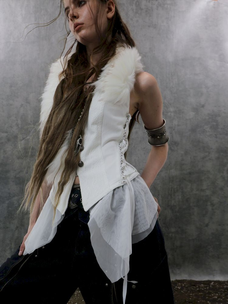 Fur Collar Pirate Sleeveless Vest【s0000013909】