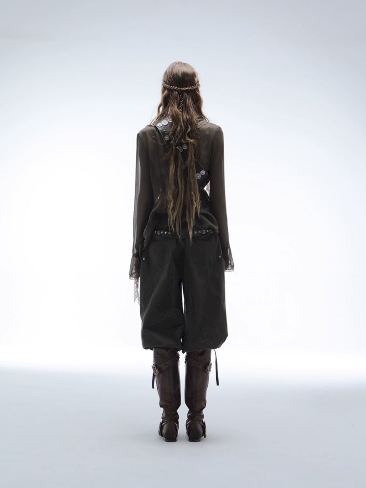 Original Textured Sheer Chiffon Blouse【s0000013908】