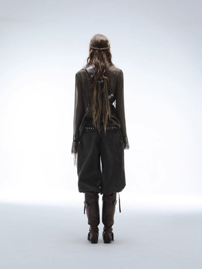 Original Textured Sheer Chiffon Blouse【s0000013908】