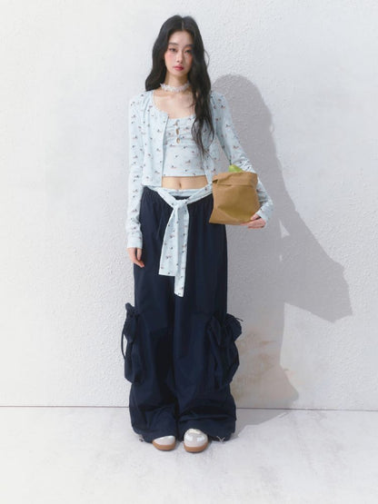 Sporty Loose Pockets Wide Leg Pants【s0000012157】