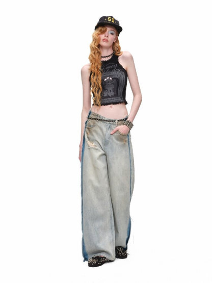 Vintage Dog Print Vest Midi Skirt【s0000016905】