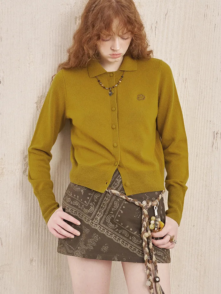 Long-Sleeved Slim-Fit Knit Cardigan【s0000014055】