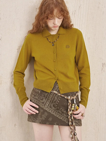 Long-Sleeved Slim-Fit Knit Cardigan【s0000014055】