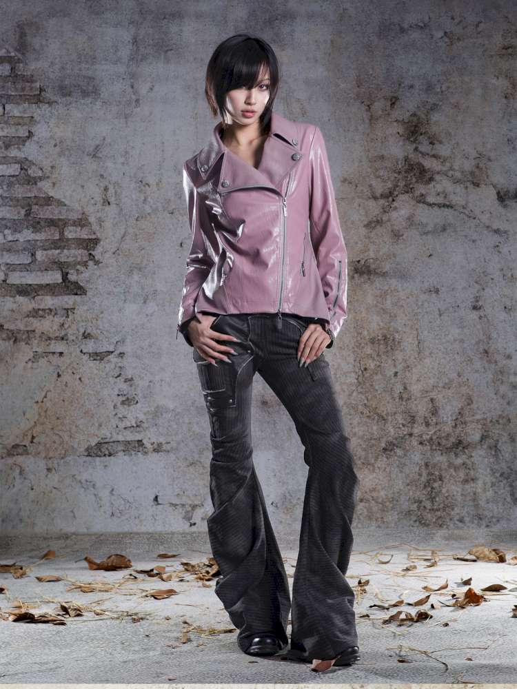 Fur Collar Stylish Slim-Fit Leather Jacket【s0000014481】