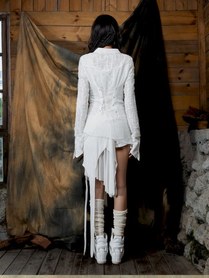 Ruffled Asymmetric Cardigan【s0000013897】