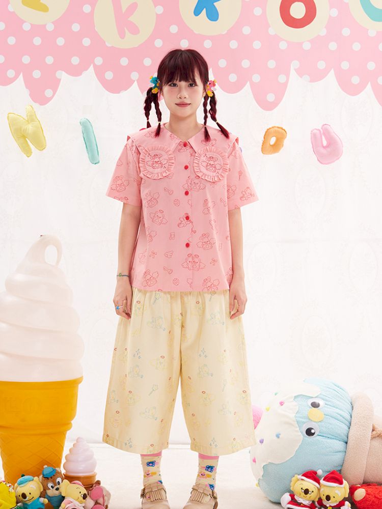 Animal Angel Bunny Collar Pink Shirt【s0000013190】