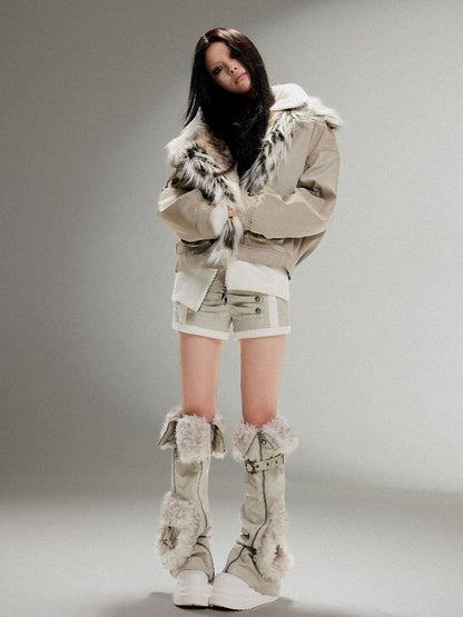 Fake Two Piece Pu Leather Jacket【s0000011252】