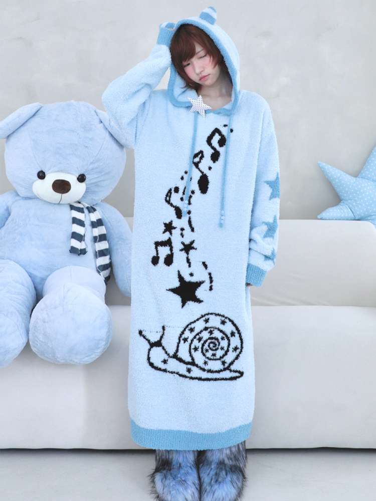 Antique Ghost Horse Hooded Knit Dress【s0000014688】