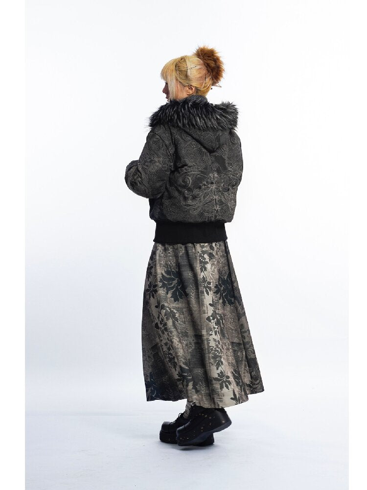 Dark Pattern Fur Collar Down Jacket【s0000018052】