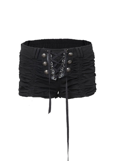 Vintage Metal Button Pleated Shorts【s0000015907】
