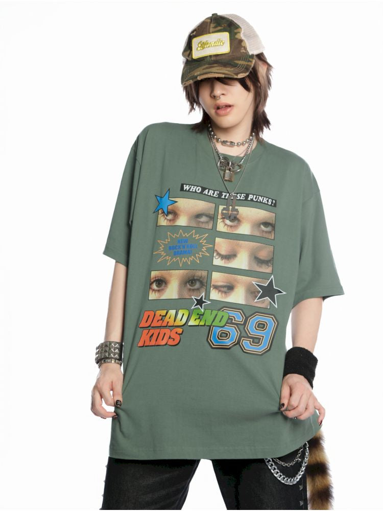 Hip Hop Trend Couple Loose Multicolor T-Shirt【s0000013603】