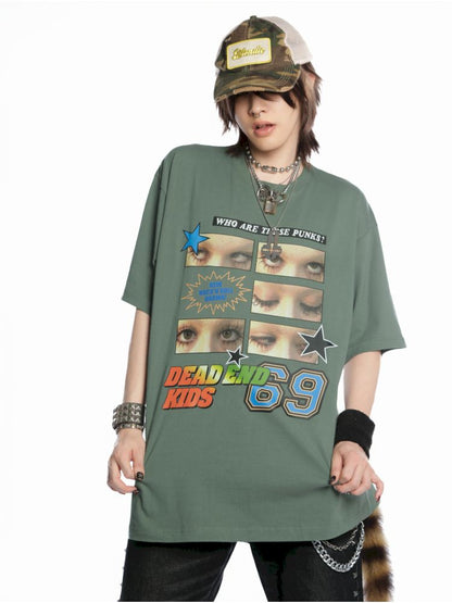 Hip Hop Trend Couple Loose Multicolor T-Shirt【s0000013603】