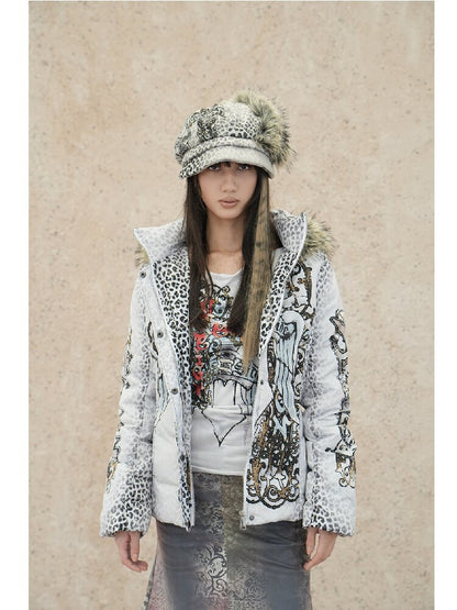 Snow Leopard Vintage Patchwork Hat【s0000018071】