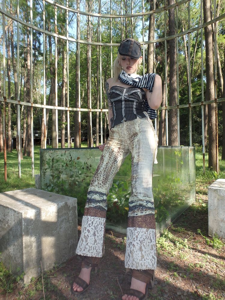 Spider Web Aged Splicing Micro Pants【s0000012469】