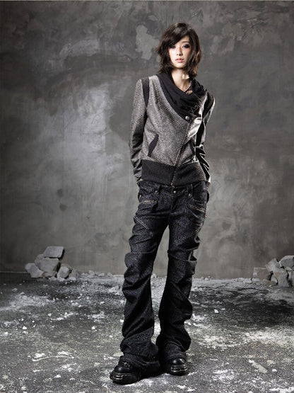 Double Waist Scimitar Denim Pants【s0000015945】