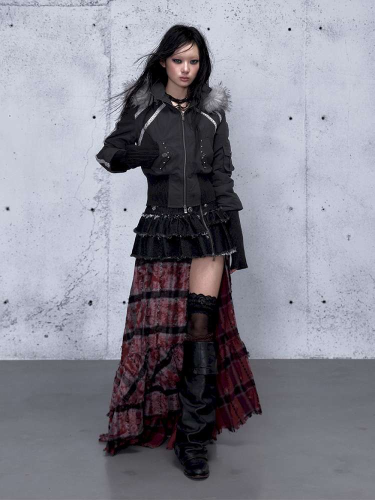 Street Punk Fur Hooded Padded Jacket【s0000014922】