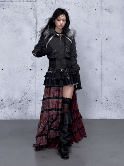 Street Punk Fur Hooded Padded Jacket【s0000014922】