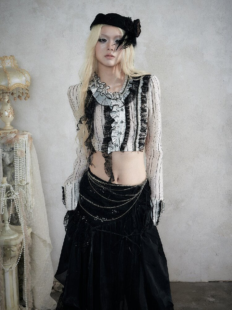 Baroque Lace Wool Equestrian Beret【s0000017994】