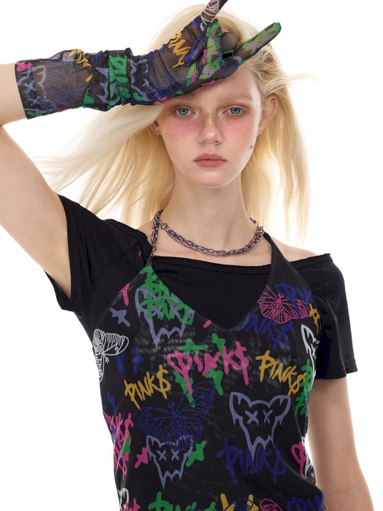 Slim-fit elastic punk Y2K dress【s0000012984】