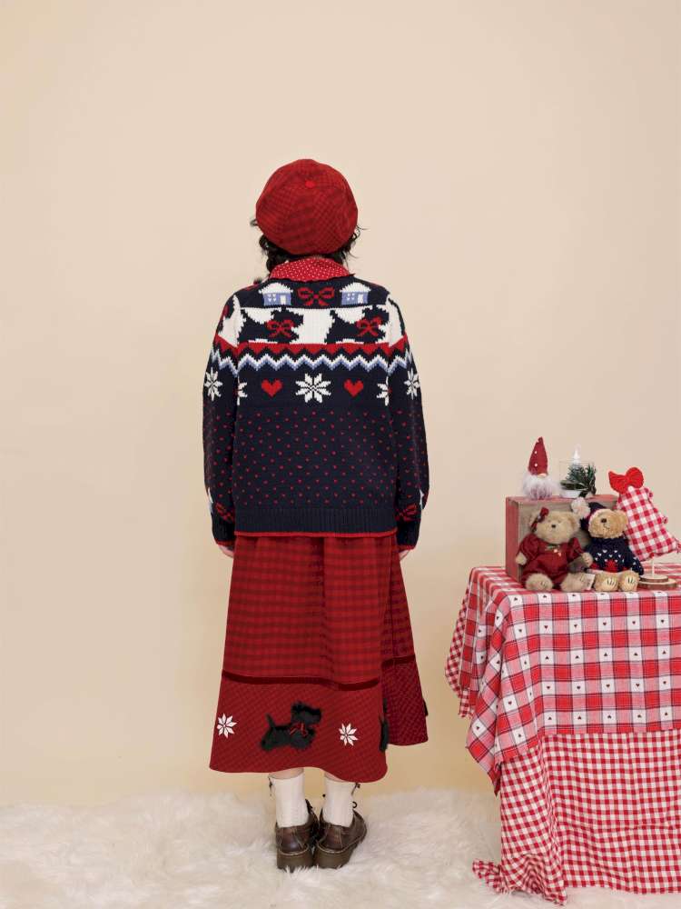 Bow Snowflake Island Wool Sweater【s0000015098】