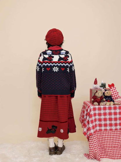 Bow Snowflake Island Wool Sweater【s0000015098】